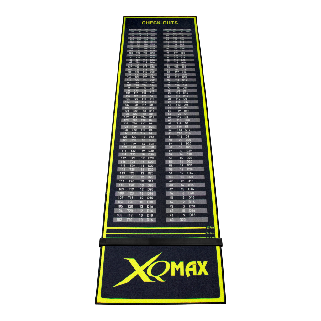 DART MAT CHECK OUT + OCHE BLACK LIME 80 XQ Max Darts